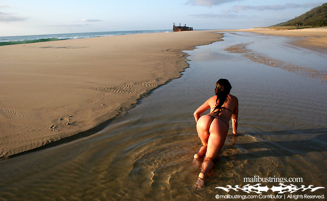 Sue Ellen in a Malibu Strings bikini in Australia.