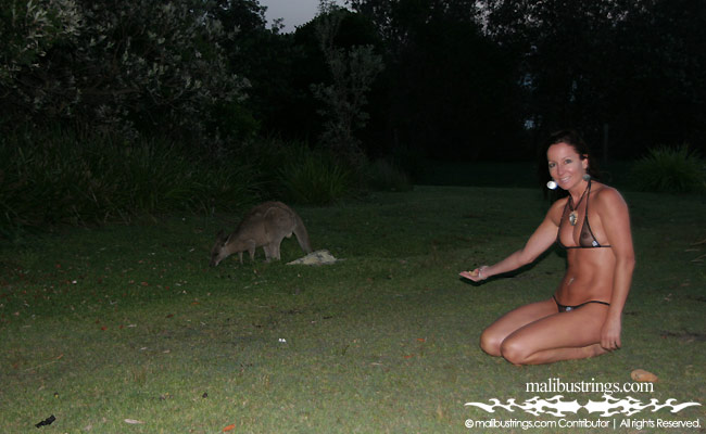 Sue Ellen in a Malibu Strings bikini in Australia.