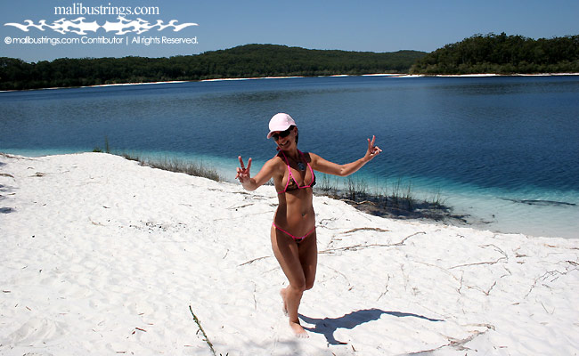 Sue Ellen in a Malibu Strings bikini in Australia.