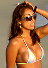 tania in a malibu strings bikini