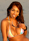 tania in a malibu strings bikini