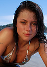 alisa in a malibu strings bikini