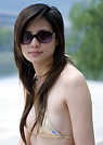 angel in a malibu strings bikini