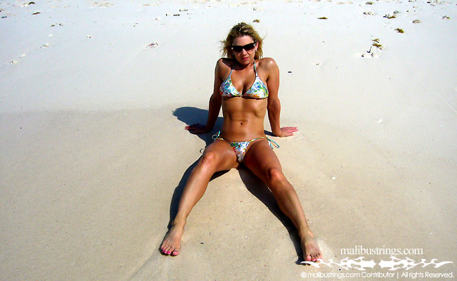 Angie in a Malibu Strings bikini in Mexico.