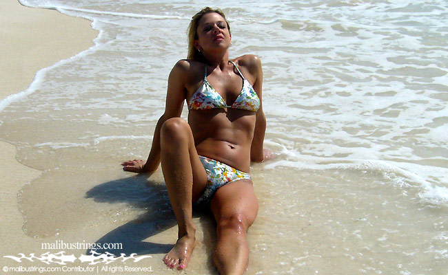 Angie in a Malibu Strings bikini in Mexico.