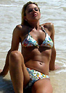 angie in a malibu strings bikini