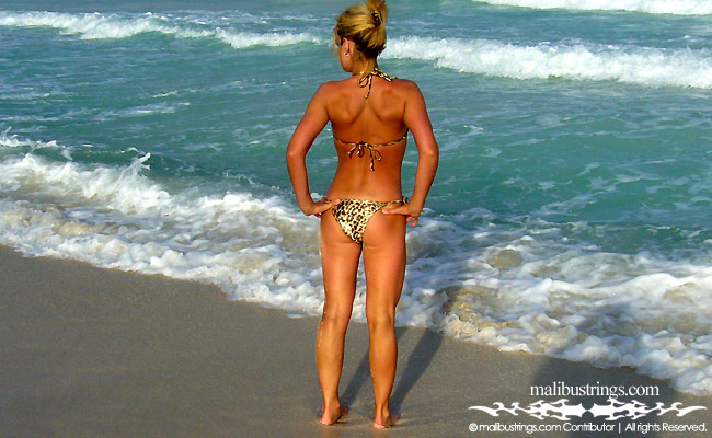 Angie in a Malibu Strings bikini in Mexico.