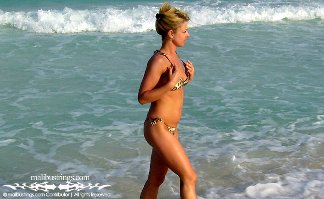 Angie in a Malibu Strings bikini in Mexico.
