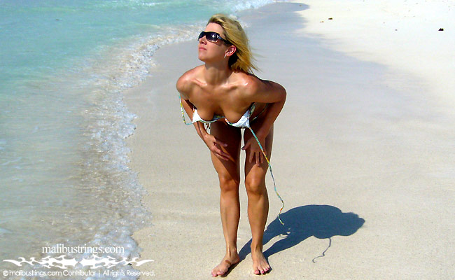 Angie in a Malibu Strings bikini in Mexico.