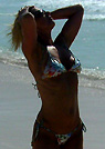 angie in a malibu strings bikini