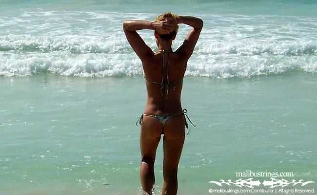 Angie in a Malibu Strings bikini in Mexico.