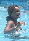 dani in a malibu strings bikini