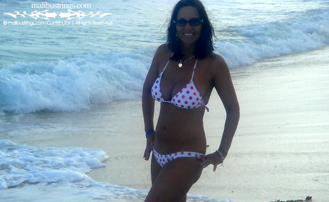 Elizabeth in a Malibu Strings bikini in Mexico.