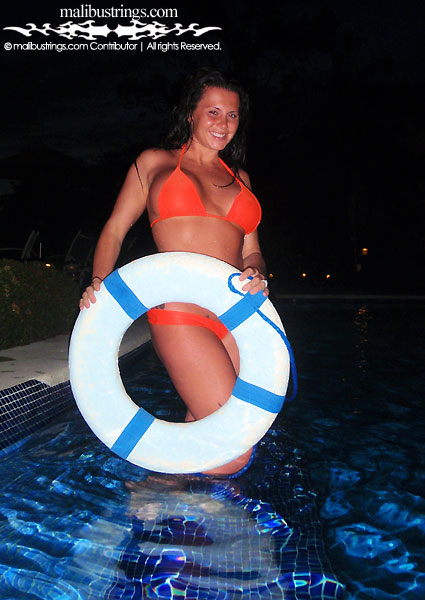 Jeni in a Malibu Strings bikini in Costa Rica.