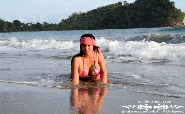 Jeni in a Malibu Strings bikini in Costa Rica.
