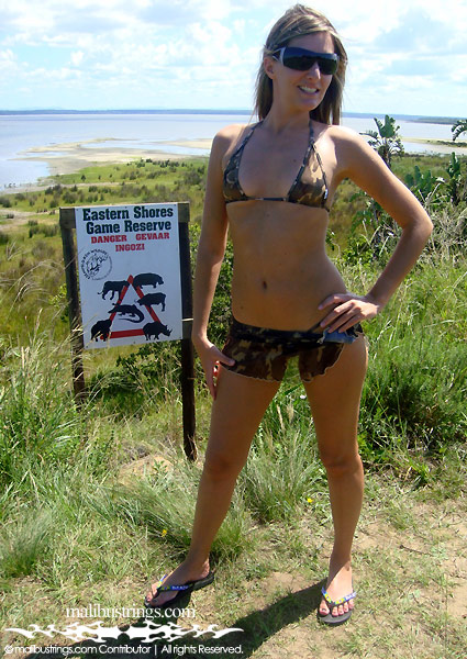 Jennifer in a Malibu Strings bikini in South Africa.