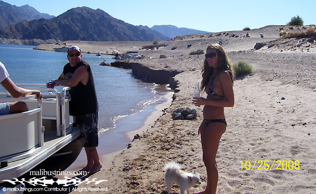 Julianna in a Malibu Strings bikini in Lake Mead.