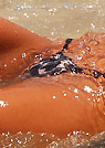 kj in a malibu strings bikini