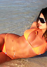 maria in a malibu strings bikini