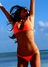 maria in a malibu strings bikini