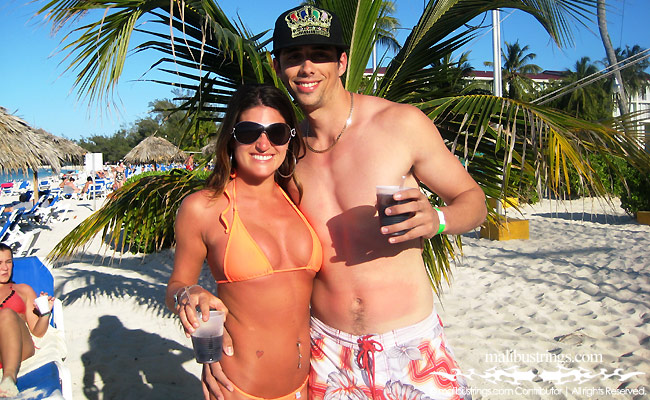 Maria in a Malibu Strings bikini in the Bahamas.
