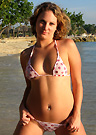 meg in a malibu strings bikini