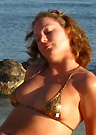 meg in a malibu strings bikini