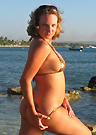 meg in a malibu strings bikini