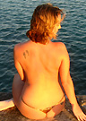 meg in a malibu strings bikini
