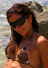 monica in a malibu strings bikini