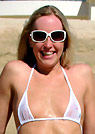sara in a malibu strings bikini