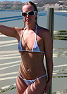 sara in a malibu strings bikini