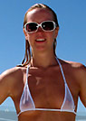 sara in a malibu strings bikini