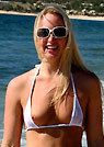 sara in a malibu strings bikini