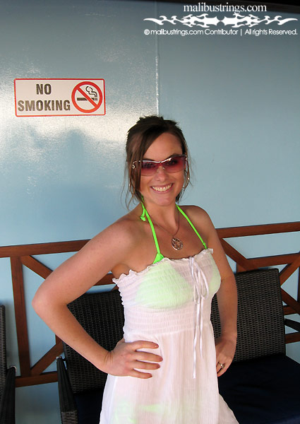 Sarian in a Malibu Strings bikini on a Cruise.