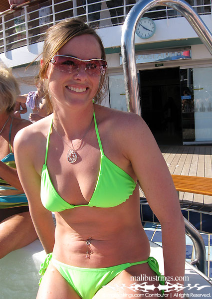 Sarian in a Malibu Strings bikini on a Cruise.