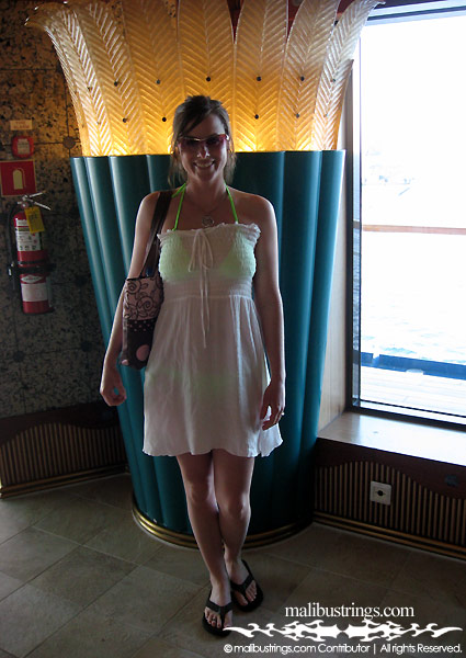 Sarian in a Malibu Strings bikini on a Cruise.