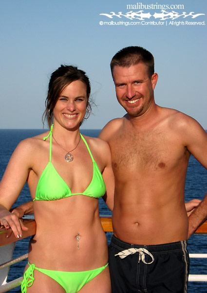 Sarian in a Malibu Strings bikini on a Cruise.