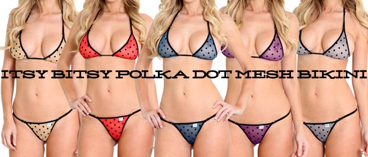 New Itsy Bitsy Polka Dot Mesh Bikini