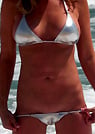 kym in a malibu strings bikini