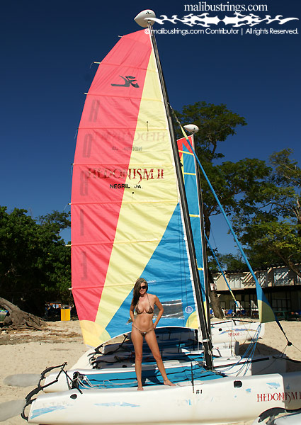 Lisa B in a Malibu Strings bikini in Jamaica.