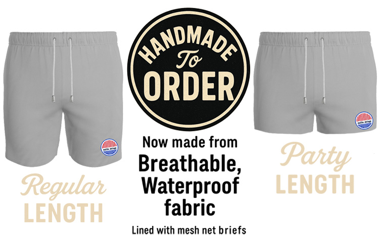 New Men's Swim Shorts Available - Breathable fabric, net lining - Two lengths